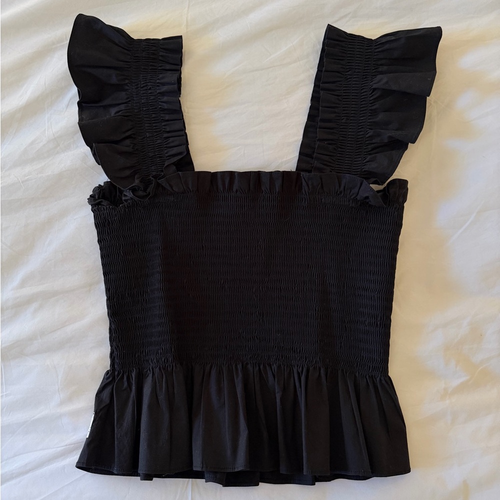 Hill House Black Smocked Top